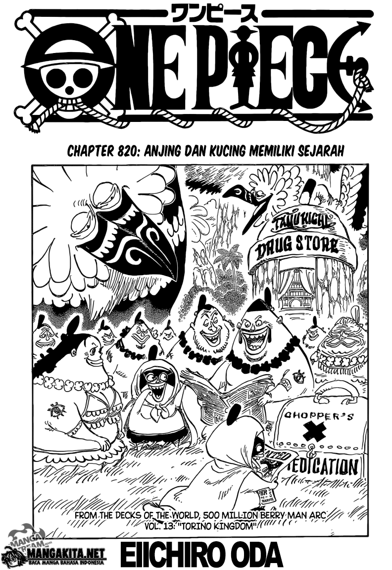 One Piece Chapter 820 Anjing Dan Kucing Yang Memiliki Sejarah - 135